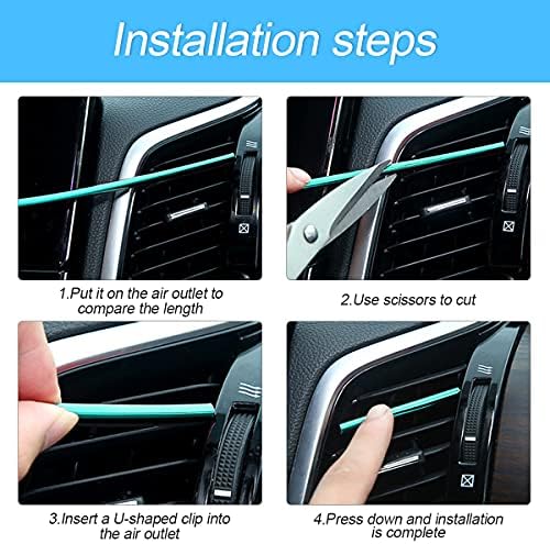 8sanlione 20PCS Waterproof Bendable Car Air Vent Trim Strips, Red
