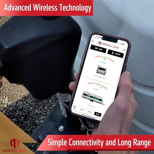 Beech Lane Wireless RV Leveling System, Made in the USA, User-Friendly Phone App With Real-Time Precise Leveling Measurements, Advanced Wireless Camper Leveler, Included AA Batteries, Patented
