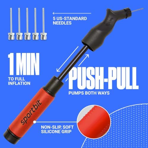 SPORTBIT Ball Pump for Sports Balls - Push & Pull Inflating System