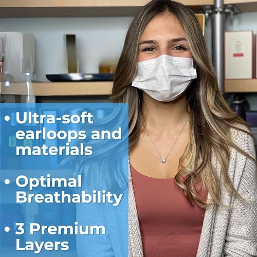 Litepak 125-Pack Disposable Face Mask Premium Comfort Earloops with Dispenser Box