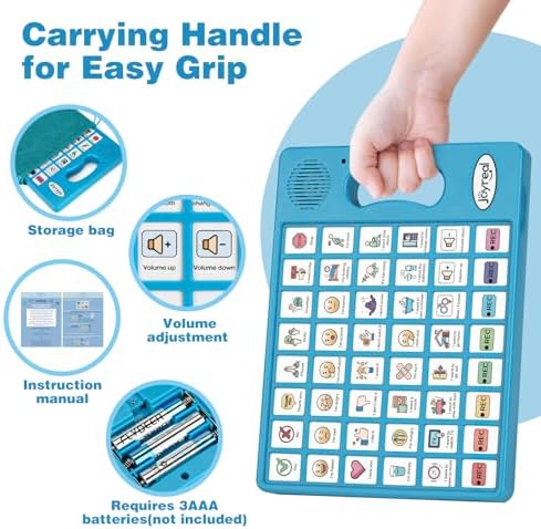 Joyreal AAC Device for Autism, Non Verbal Communication Tools for Speech Therapy & Stroke Rehab. Communication Tablet, Autism Talking Aids with 8 Programmable Buttons & Adjustable Volume