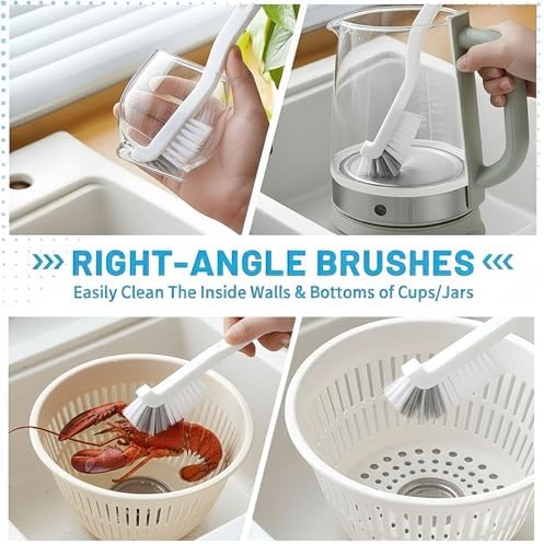 23Pcs Crevice Cleaning Brush Set, Hard Bristle Scrub Brushes Tools for Gaps