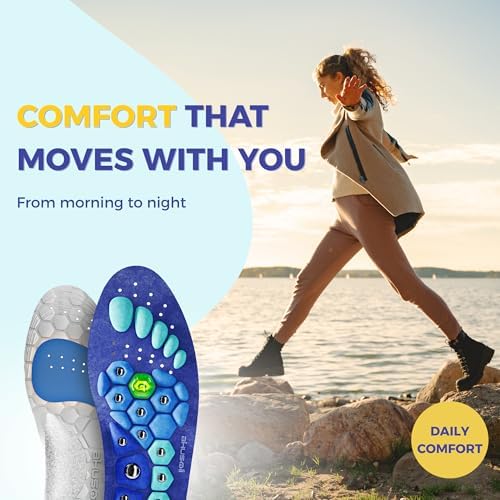 Akusoli Insoles for Woman, Shoe Insert S/M Women 5–10 Men 5.5–8