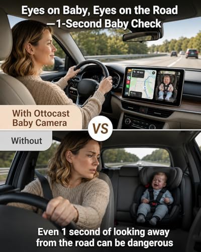 OTTOCAST Cabin Care Baby Car Camera 2026 (for Wired CarPlay Only)