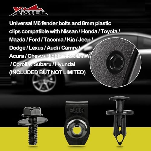 Xislet 45PCS Universal Engine Under Cover Splash Shield Guard Body Bolts