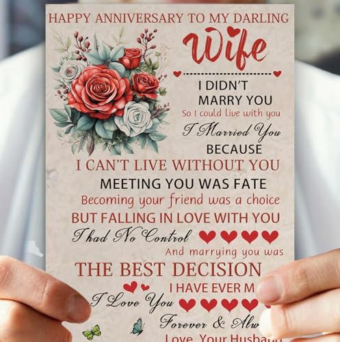 Anniversary Card for Wife,Anniversary Wedding Gifts from Husband