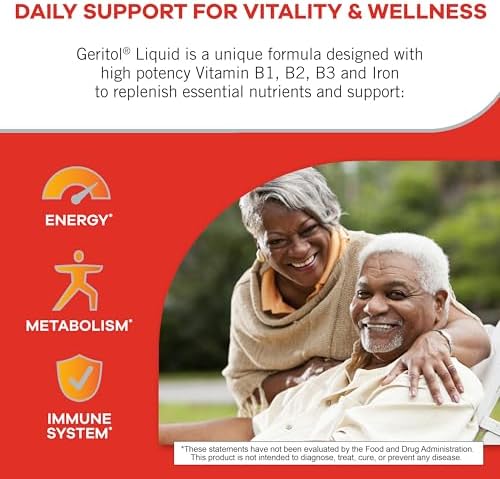 Geritol Liquid Energy Support, Iron and Vitamin Supplement, 12 Oz