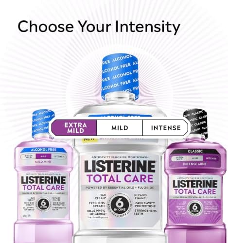 Listerine Extra Mild Alcohol Free Mouthwash, Total Care, 33.8 fl. oz/1L