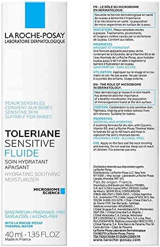 La Roche-Posay Toleriane Sensitive Fluide Face Moisturizer, with Glycerin