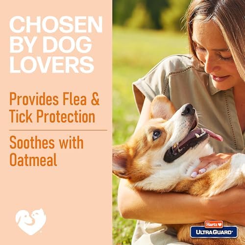 Hartz UltraGuard Rid Flea & Tick Oatmeal Dog Shampoo, 18 oz Bottle
