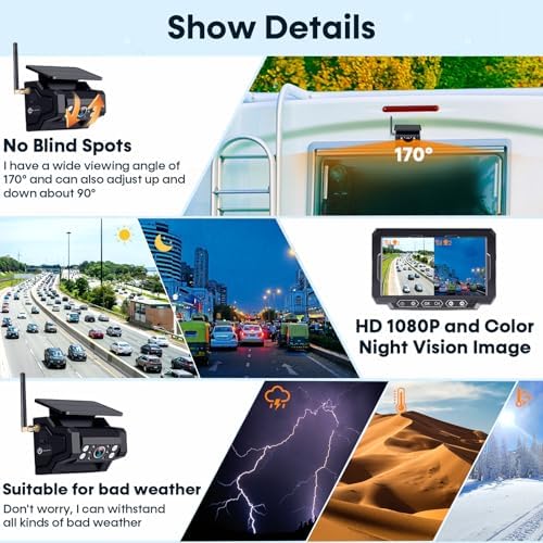 1080P HD Wireless Backup Camera - 1 Minute Magnetic Easy Install No Wiring