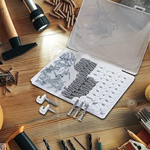 24 Pack Wire Shelf Clips, White Down Wall Clips for Closet Shelves