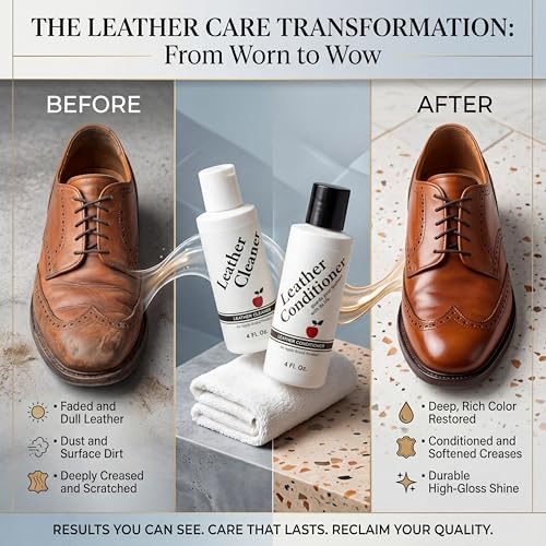 Apple Brand Wax-Free Leather Cleaner & Conditioner Two-Step Care Kit