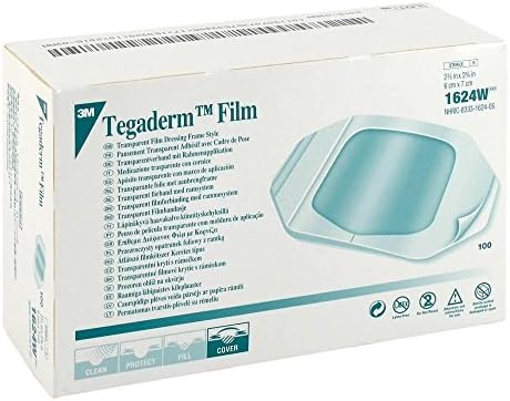 3M Tegaderm 1624W Transparent Film Dressing 2 3/8" x 2 3/4" - Window Frame Box: 100