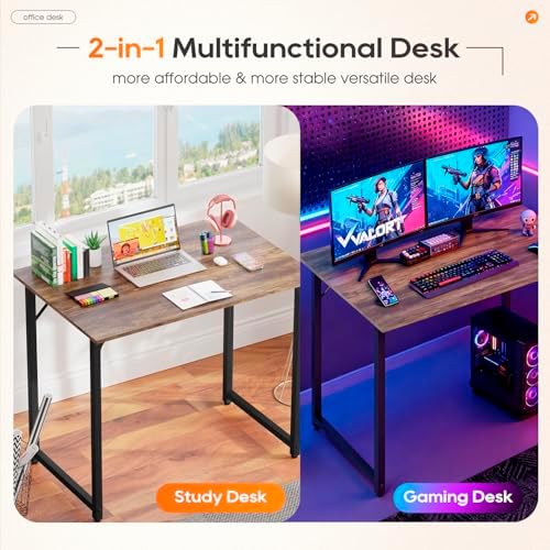 PayLessHere | 32 Inch Computer Desk | Brown | Sturdy Office Desk