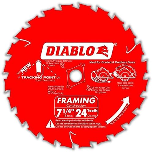 Diablo Tracking Point Circular Saw Blades - 7-1/4 in. 24-Tooth, 2-Pack