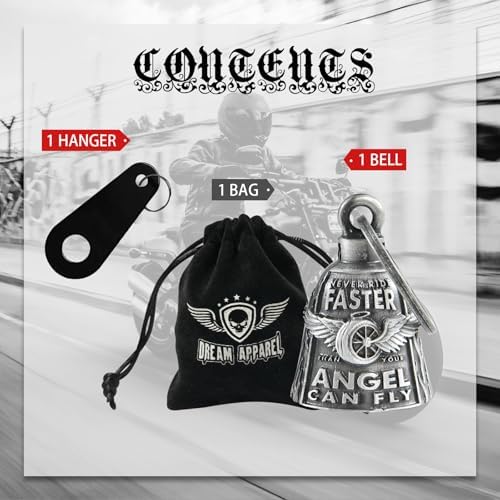 Dream Apparel Motorcycle Bells for Bikers Guardian Angel Gremlin Motorcycle Bells for Motorcycle Rider Key Chain for Luck