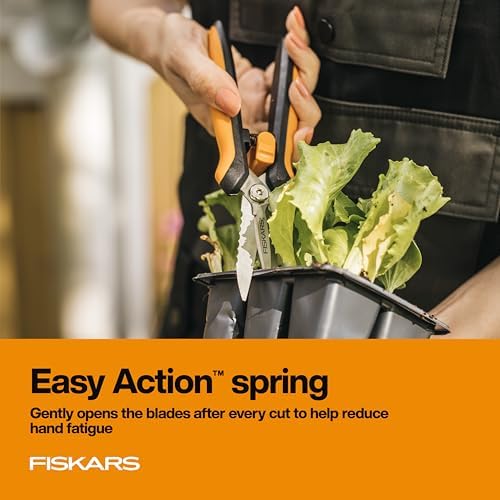 Fiskars 8" SoftGrip Pruning Shears, Multipurpose Garden Snips with Sheath