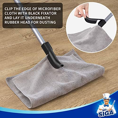 MR.SIGA Pet Hair Removal Rubber Broom with Built in Squeegee