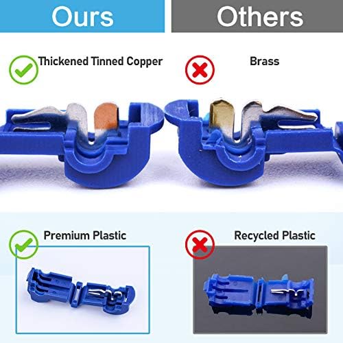 TICONN T Tap Wire Connectors, T Wire Quick Splice Connector, T Connectors for Wiring with Storage Case (120 Pcs)
