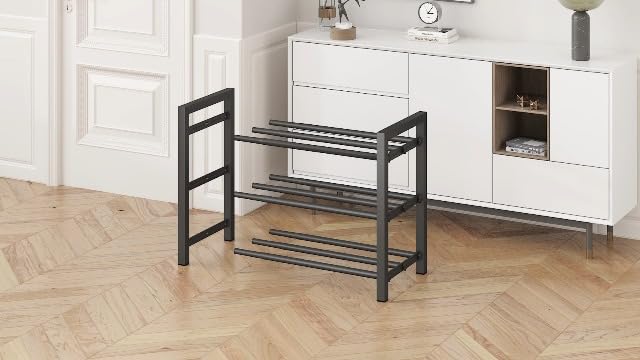 Expandable Metal Shoe Rack for Closet & Entryway, Shoe Storage Organizer