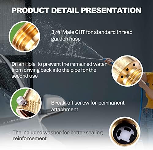2 Pack Brass 3/4" Inch GHT Hose Bibb Backflow Preventer Vacuum Breaker