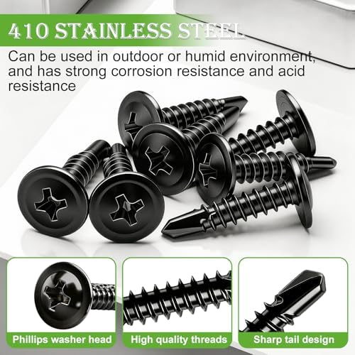 mxuteuk 230PCS #8 Self Tapping Screws for Metal, Self Drilling Screws