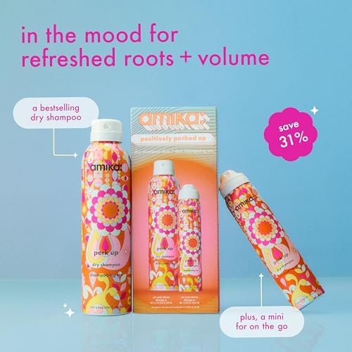 amika positively perked up dry shampoo duo | gift set for refreshing hair between wash days