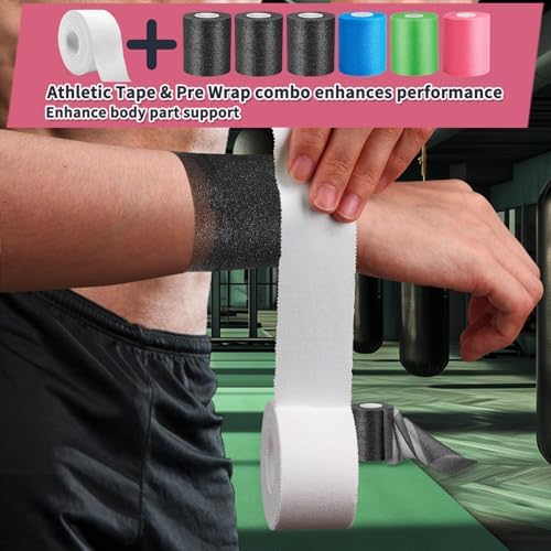 Athletic Tape, 2‑Pack White Sports Tape, Strong, Breathable & Easy‑to‑Tear