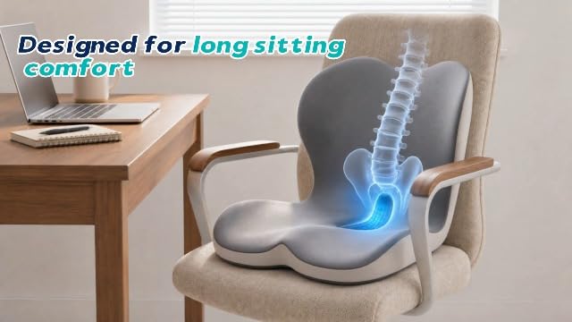 Seat Cushion & Back Support for Tailbone and Lower Back Relief