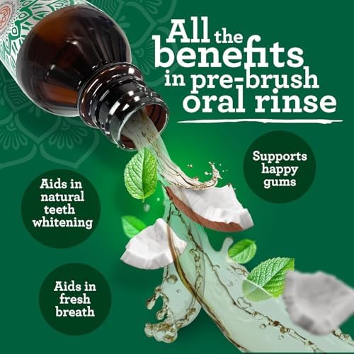 GuruNanda Starter Coconut Oil Pulling Mouthwash with Peppermint Oil, 8oz