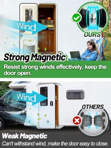 Acostop RV Magnetic Door Catch with Adhesives Screws, 1 Pack