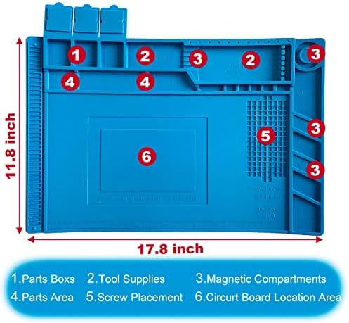 PAFOWO Silicone Soldering Mat for Electronic Repair, 17.7 X 11.8 in