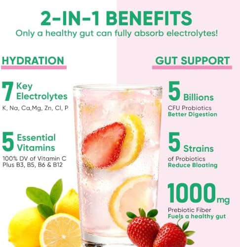 Venture Pal Sugar Free Hydration Packets + Gut Health Electrolytes Powder