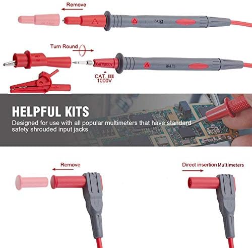 WGGE WG-011 Silicone Multimeter Test Leads with Safety Alligator Clips