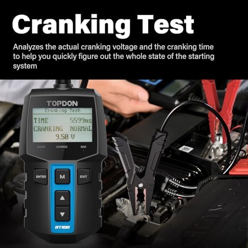 TOPDON BT100 12V Car Battery Tester, Automotive Battery Load Tester