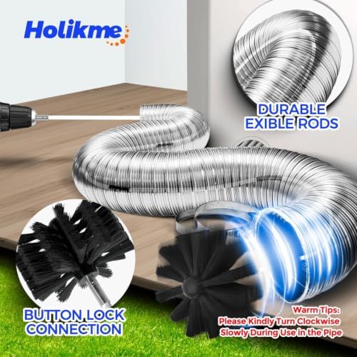 Holikme Dryer Vent Cleaner Kit - 35Ft Flexible Lint Brush for Deep Cleaning