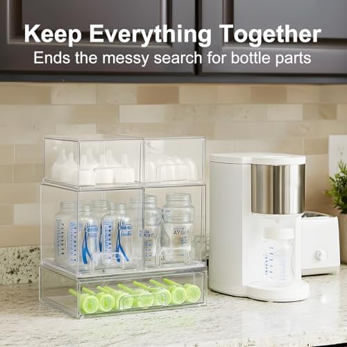 Bottle Storage Organizer Baby: Acrylic Stackable Storage Drawers