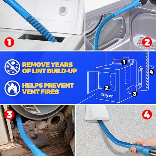 Holikme Dryer Vent Cleaner Kit – Blue Lint Vacuum Attachment