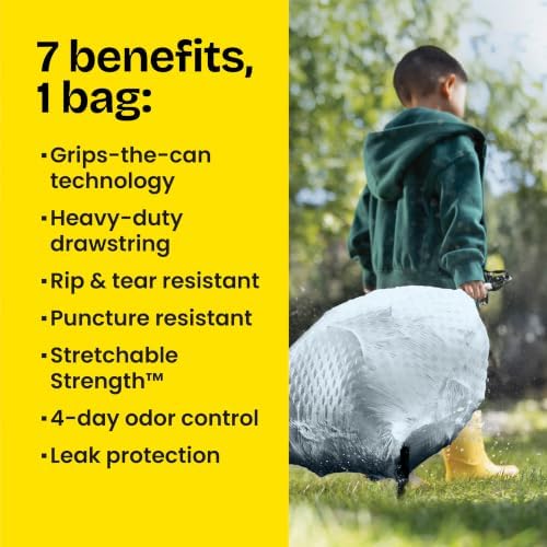 Glad ForceFlex Tall Kitchen Trash Bags, 13 Gallon, Gain Original, 40 Count (Package May Vary)