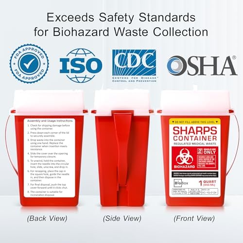 Sharps Container - Small Sharps Containers for Home Use, Travel & Disposal