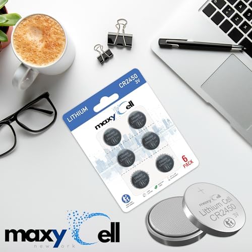 2450 CR2450 Lithium Coin Cell Battery 3V High-Capacity Long-Lasting Reliable Power for Watches, Key Fobs, Fitness Trackers, Medical Devices, Thermometers, Leak-Proof Design DL2450 (6 Pack)