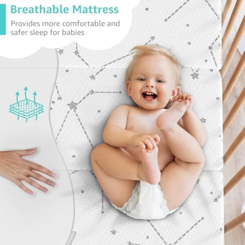 YENING Trifold Pack and Play Mattress Pad Foldable 38x26 Breathable