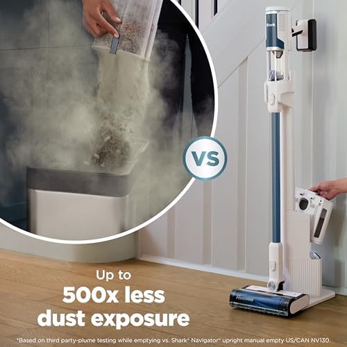 Shark Clean & Empty Cordless Stick Vacuum, White & Blue, BU3523