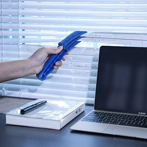 Hiware Window Blind Cleaner Duster Brush with 5 Microfiber Sleeves - Blind Cleaner Tools for Window Shutters Blind Air Conditioner Jalousie Dust