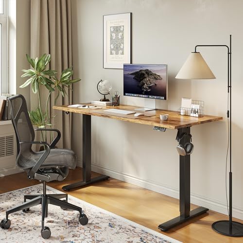 Agilestic 48*24 Inch Height Adjustable Electric Standing Desk, Rustic Brown