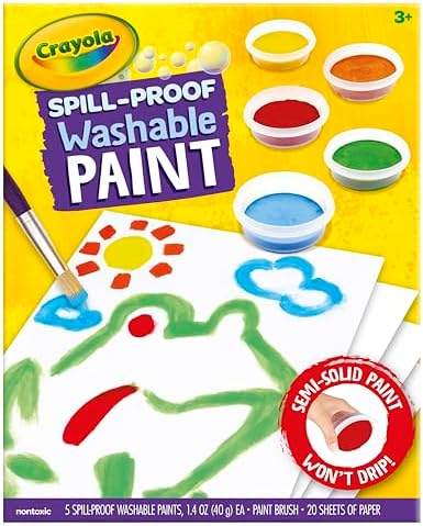 Crayola Spill Proof Paint Set Washable Paint Set for Kids, Arts & Crafts