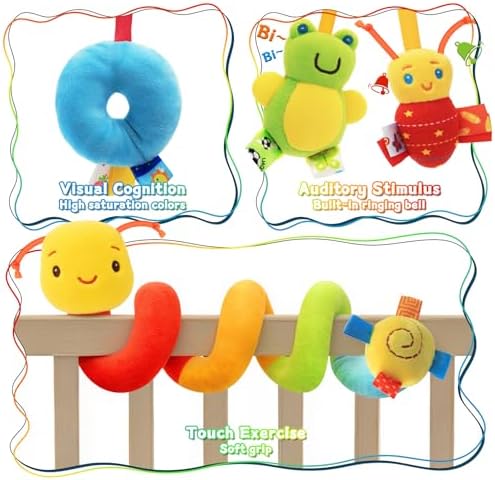 Spiral Car Seat Toys for Babies 0-12 Months