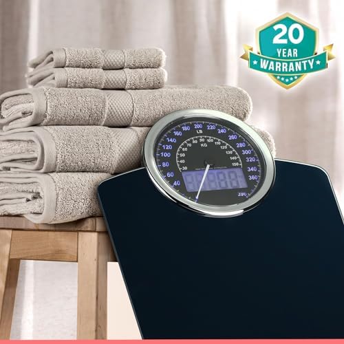 Hybrid Bathroom Scale for Body Weight - Analog & Digital Display, 400 lbs