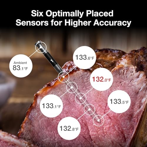 ThermoMaven WiFi Wireless Meat Thermometer, 2 Probes, Smart Base, 6 Sensors